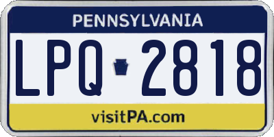 PA license plate LPQ2818