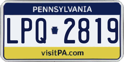 PA license plate LPQ2819