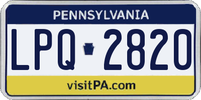 PA license plate LPQ2820