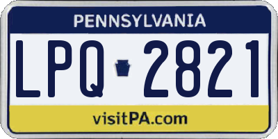 PA license plate LPQ2821