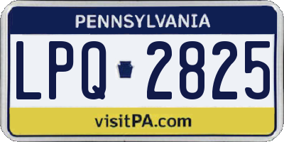 PA license plate LPQ2825