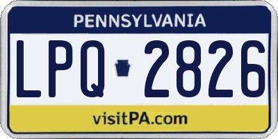 PA license plate LPQ2826