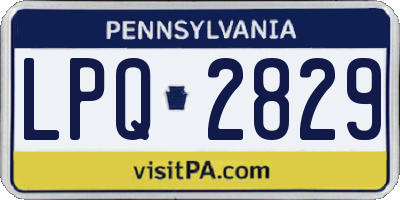PA license plate LPQ2829