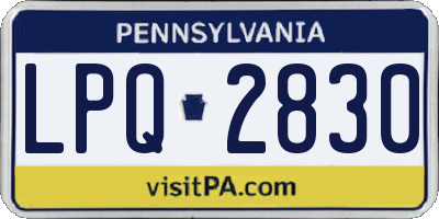 PA license plate LPQ2830