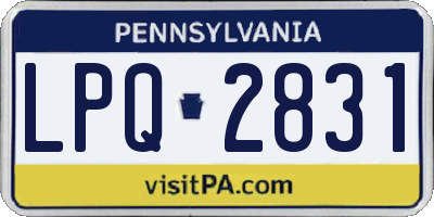 PA license plate LPQ2831