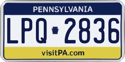 PA license plate LPQ2836