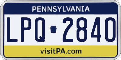 PA license plate LPQ2840