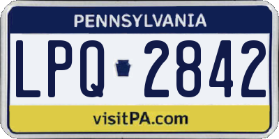 PA license plate LPQ2842