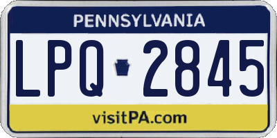 PA license plate LPQ2845