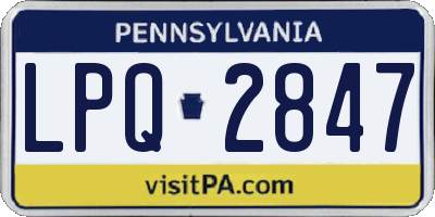 PA license plate LPQ2847