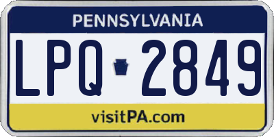 PA license plate LPQ2849