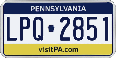 PA license plate LPQ2851