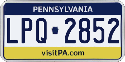 PA license plate LPQ2852