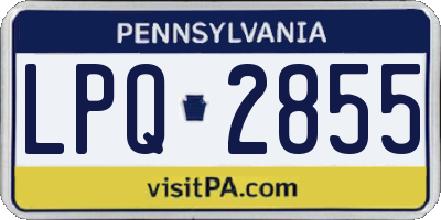 PA license plate LPQ2855