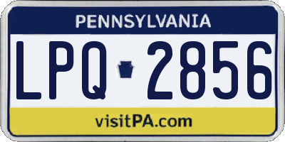 PA license plate LPQ2856