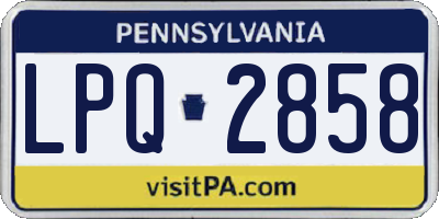 PA license plate LPQ2858
