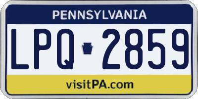 PA license plate LPQ2859