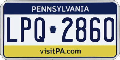 PA license plate LPQ2860