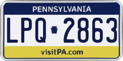 PA license plate LPQ2863