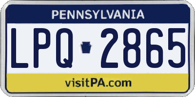 PA license plate LPQ2865