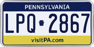 PA license plate LPQ2867
