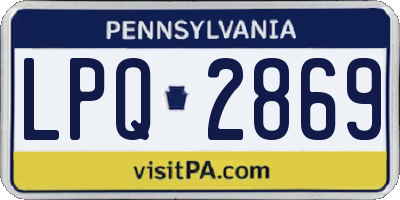 PA license plate LPQ2869