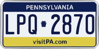 PA license plate LPQ2870