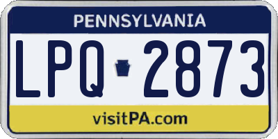 PA license plate LPQ2873