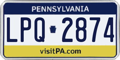 PA license plate LPQ2874