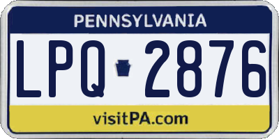 PA license plate LPQ2876