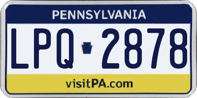 PA license plate LPQ2878
