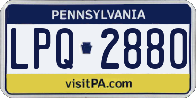 PA license plate LPQ2880