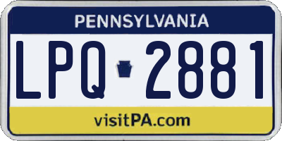 PA license plate LPQ2881