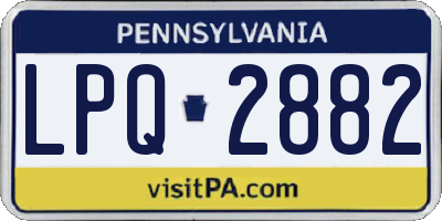 PA license plate LPQ2882