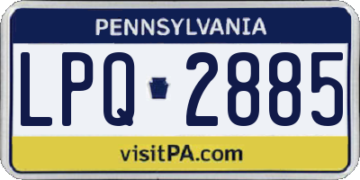 PA license plate LPQ2885