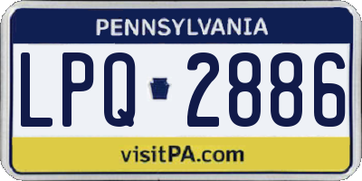 PA license plate LPQ2886