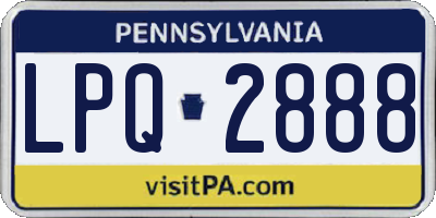 PA license plate LPQ2888
