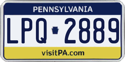 PA license plate LPQ2889