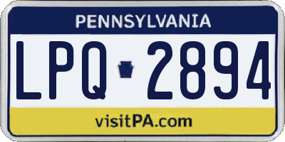 PA license plate LPQ2894