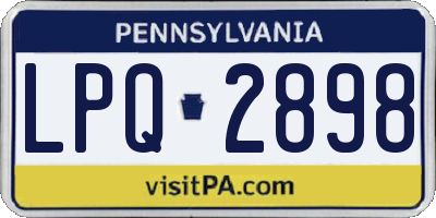PA license plate LPQ2898