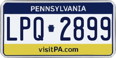 PA license plate LPQ2899