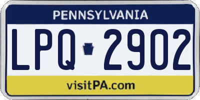 PA license plate LPQ2902