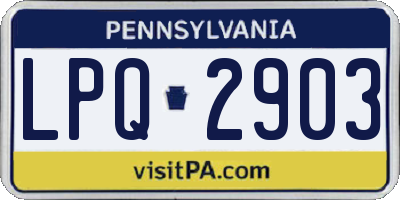PA license plate LPQ2903