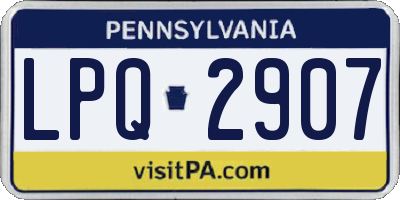 PA license plate LPQ2907
