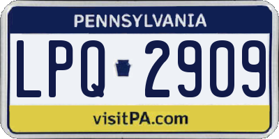 PA license plate LPQ2909
