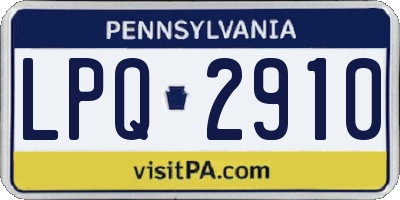 PA license plate LPQ2910