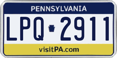 PA license plate LPQ2911