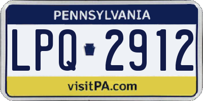 PA license plate LPQ2912