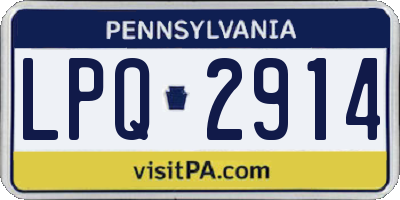 PA license plate LPQ2914