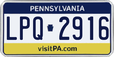 PA license plate LPQ2916
